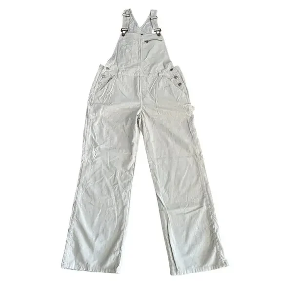 VTG Y2K No Boundaries Cream Baggy Corduroy Carpenter Overalls Cream, Juniors XL - Picture 1 of 7